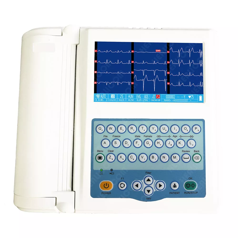 Portable 12 Channel 7 Inch Color LCD Rechargeable Digital ECG Machine(HE-12A1)