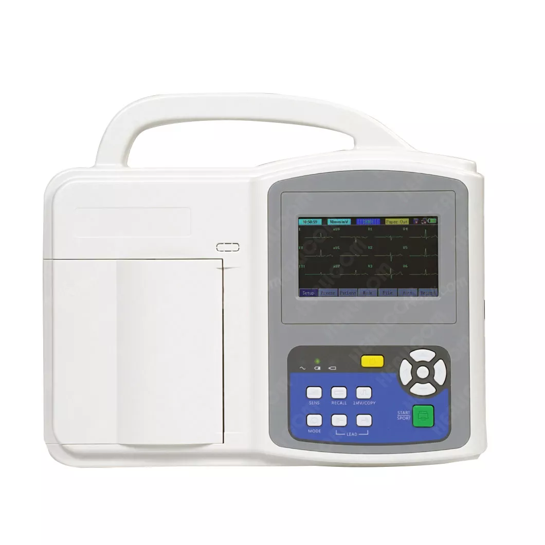06H Medical Portable 4.3 inch Color LCD 3 Channel Digital Electrocardiograph(HE-03H)